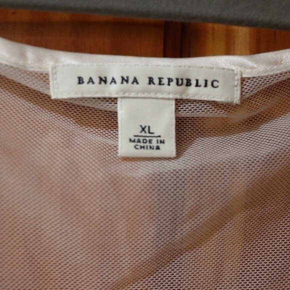 Banana Republic Cream & White Sheer Tank Set Boho Cottagecore LG /XL - Picture 10 of 13